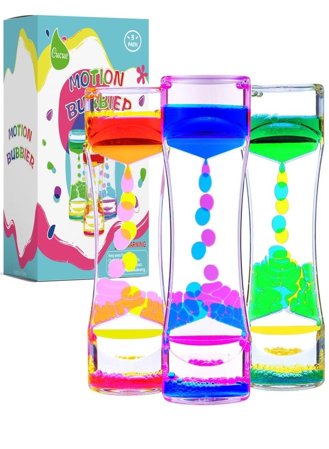 Cucue Liquid Motion Bubbler - Colorful Liquid Hourglass Sensory Toys for School, Home, Office, Stress Relief and Focus - Calming Visual Play for Stocking Stuffer-New & Improved Model - 6.7x2.6in - Image 1